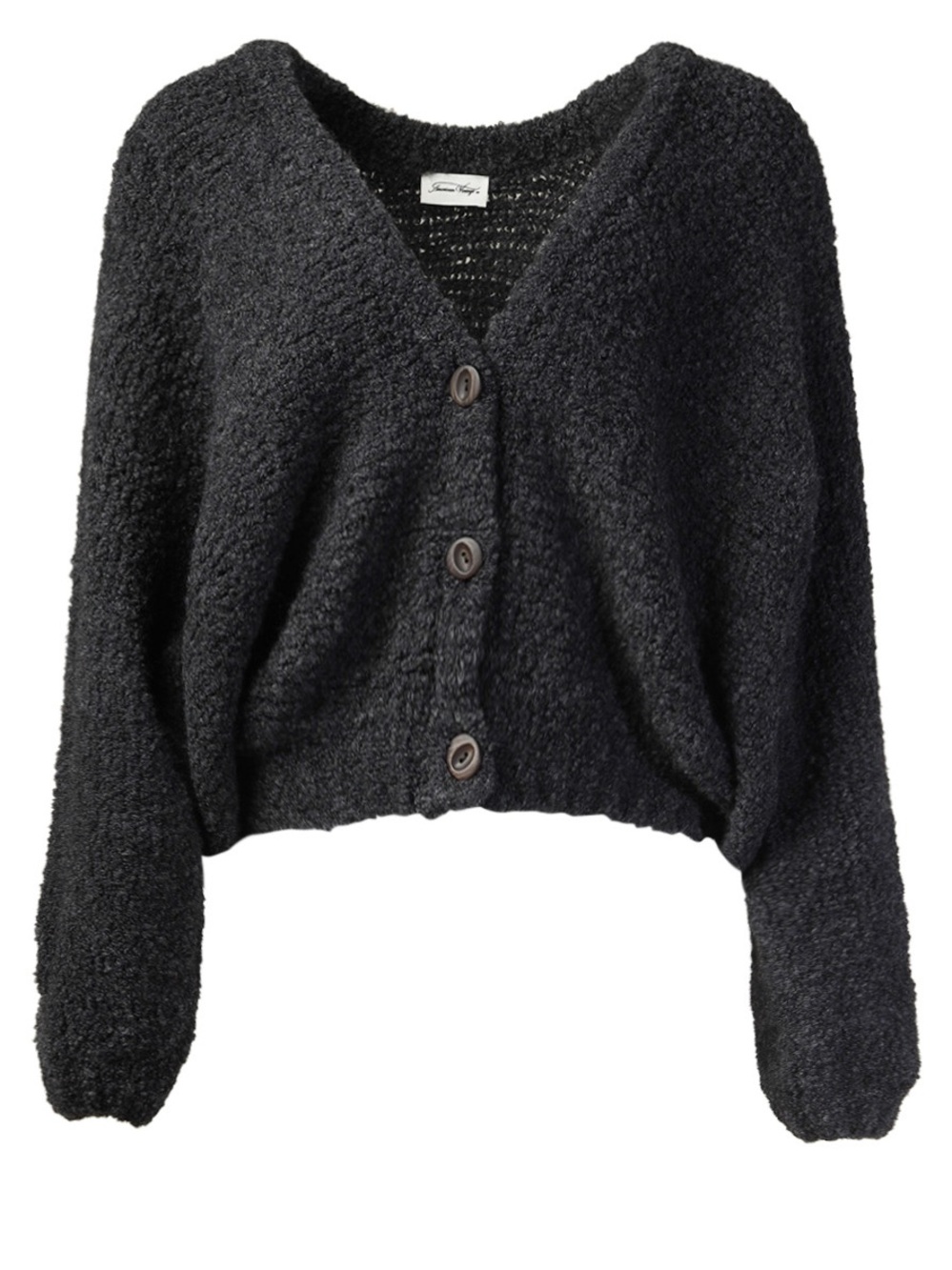 American Vintage Zolly Cardigan in Melange Charcoal - Picture 2 of 7